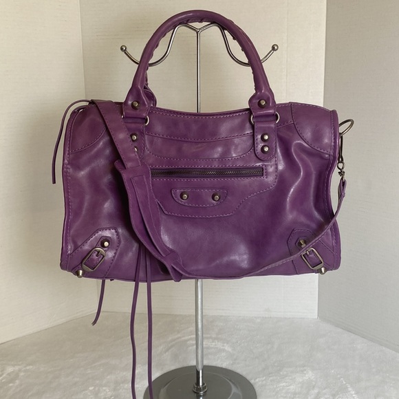 Balenciaga Purple Leather Motorcross  with Silver Hardware 2004 - Picture 1 of 17